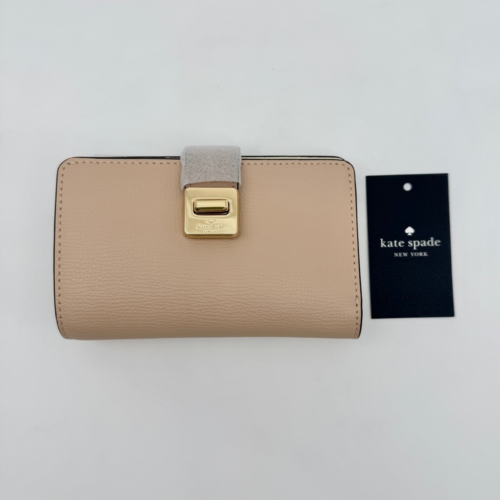 Kate Spade Phoebe Turnlock Medium Wallet Toasted Hazelnut